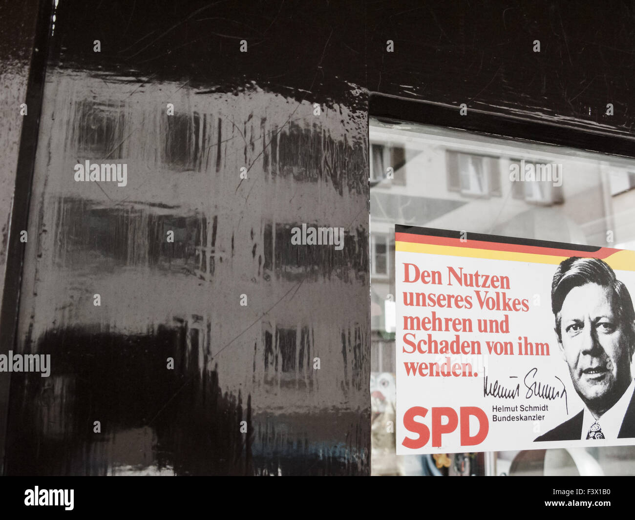 Helmut Schmidt, Wahl-Kampagne-Aufkleber Stockfoto