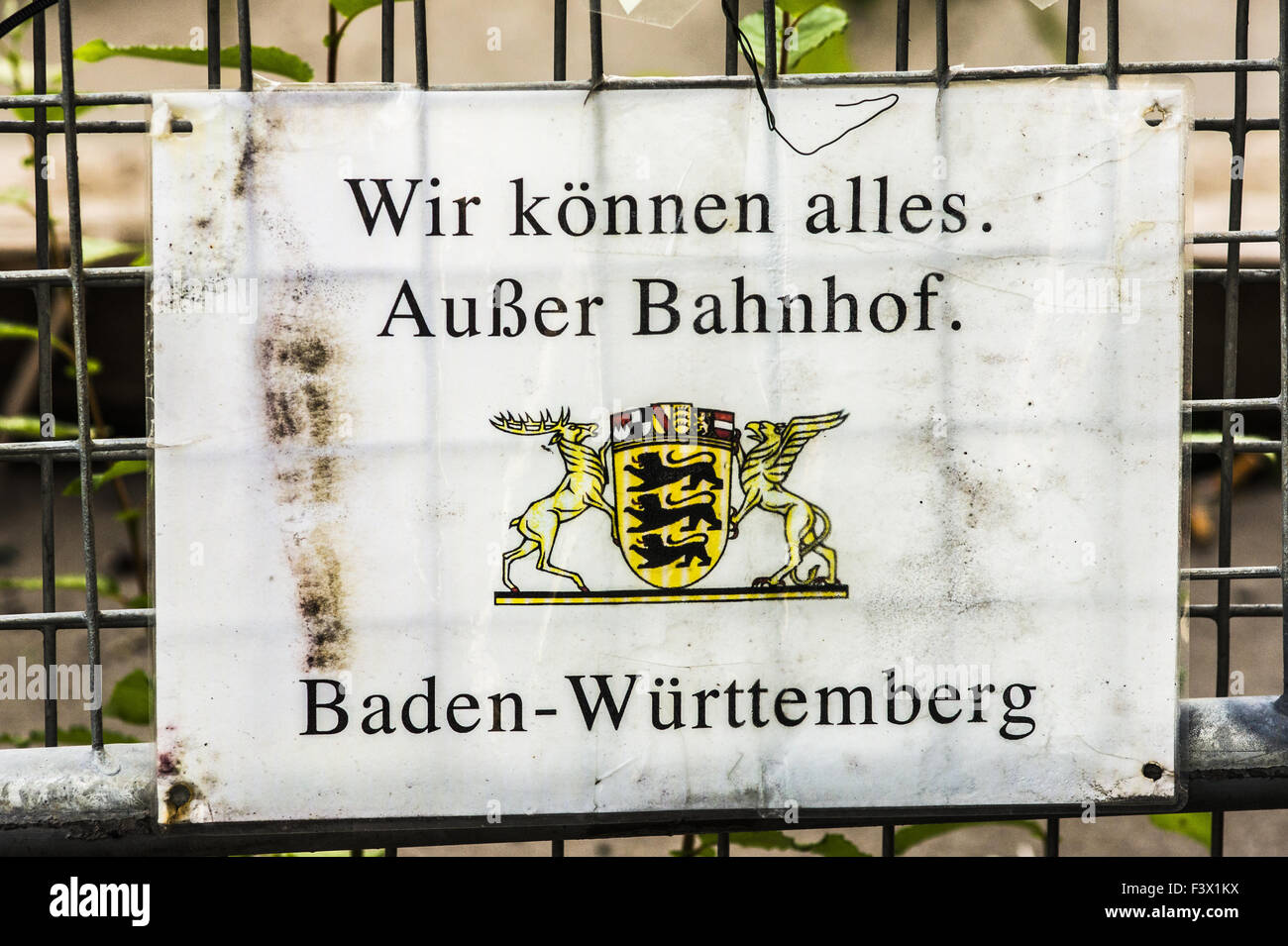 Anti-Stuttgart 21-Plakat Stockfoto