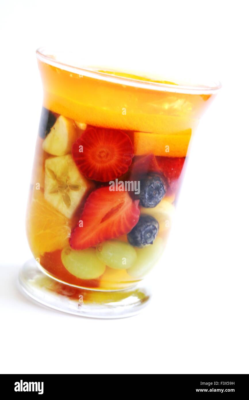 Dessert - Früchte in Gelee Stockfoto