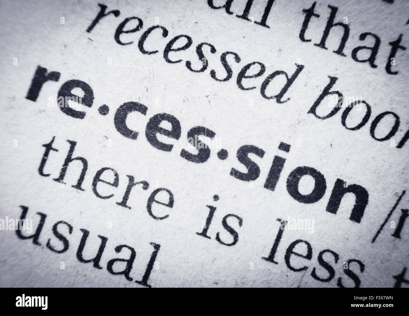 Rezession, Glossar, Makro Stockfoto