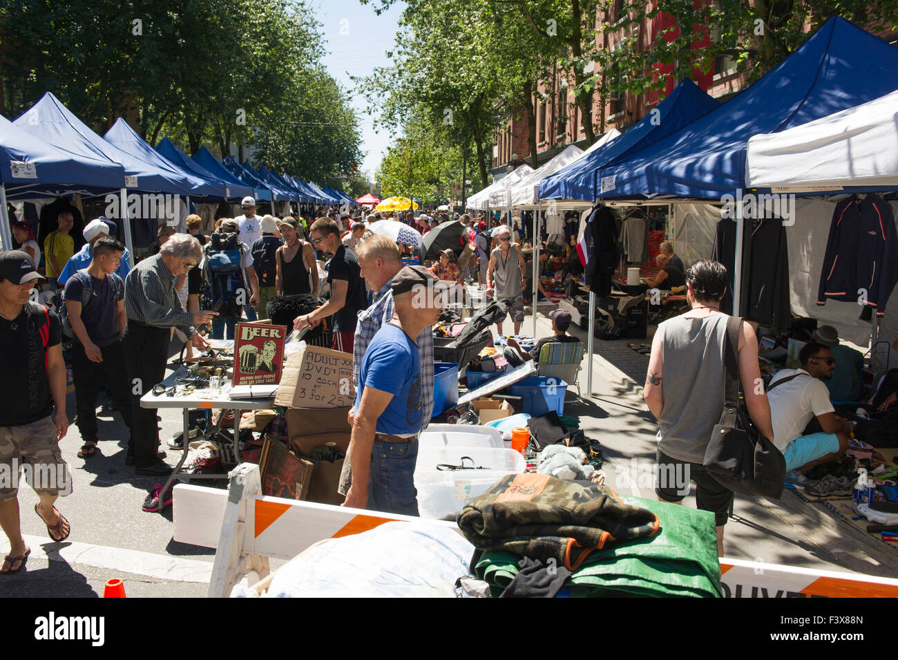 Vancouver downtown Eastside Flohmarkt. Stockfoto