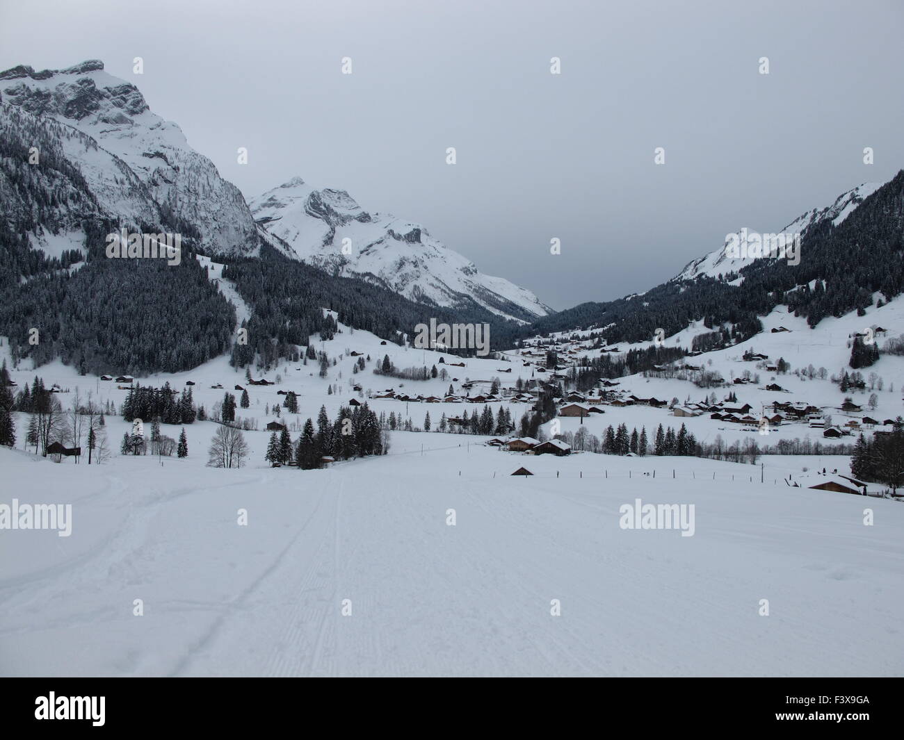 Dorf Gsteig Bei Gstaad Stockfoto