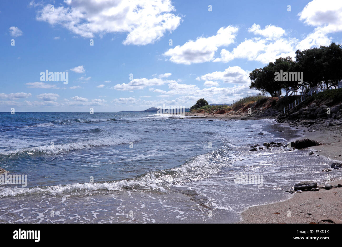 DER WILDEN NATÜRLICHEN STRAND VON PIGIANOS KAMPOS BEI RETHYMNON AUF DER ...