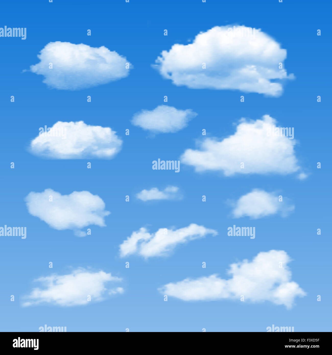 Vektor-Sammlung von Cloud-Symbole Stockfoto