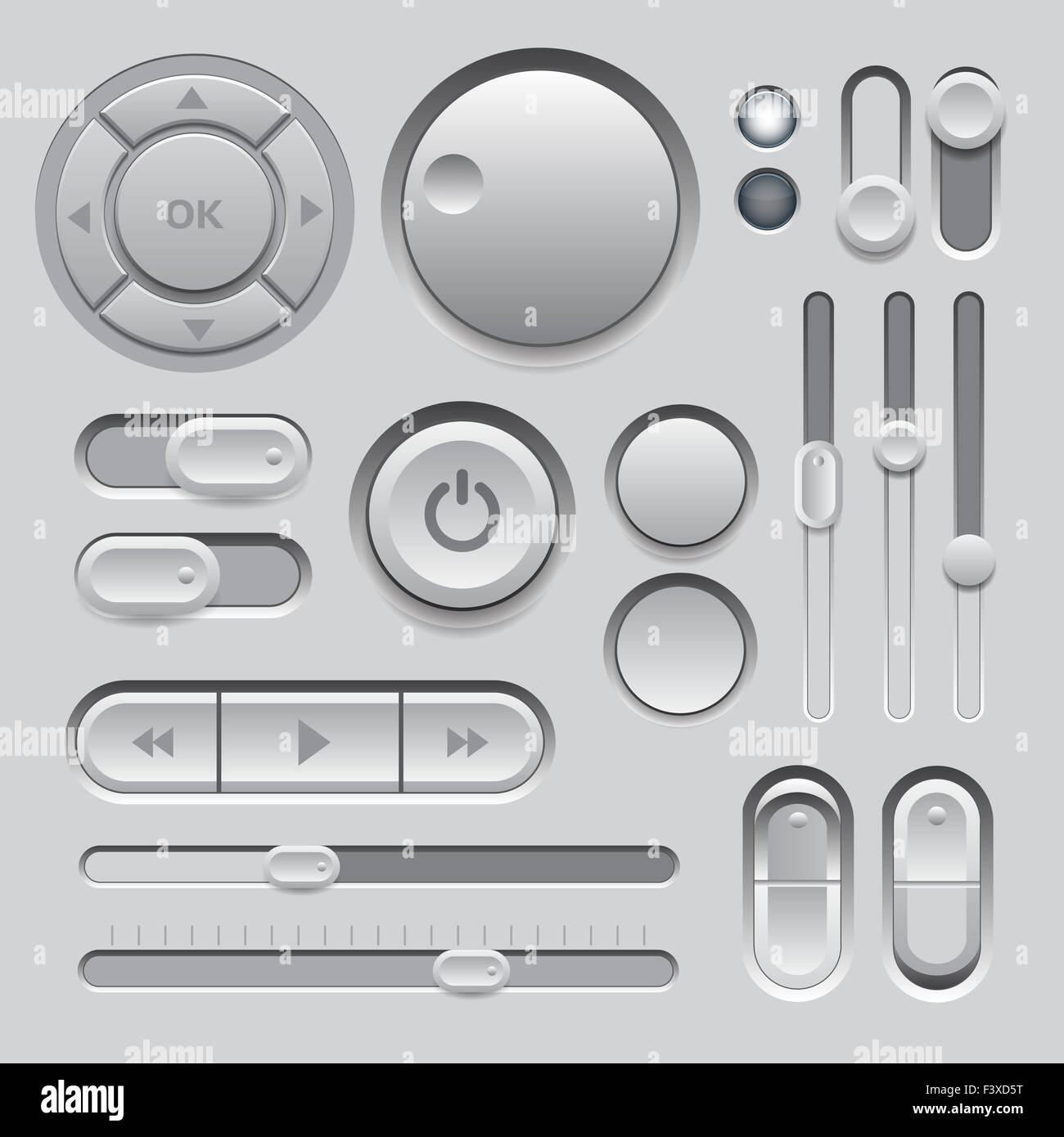 Graue Web-UI-Elemente-Design. Stockfoto
