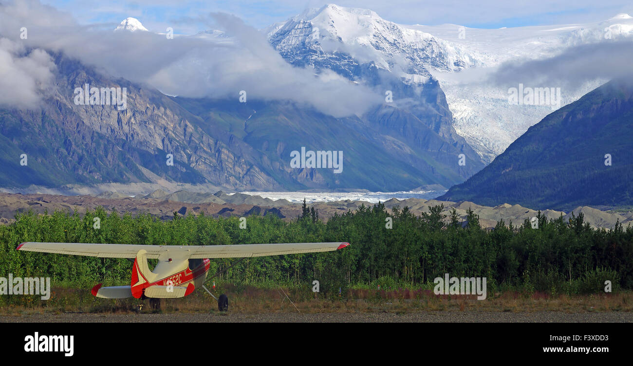 Flugzeug im Wrangell-Ellias National Park Stockfoto
