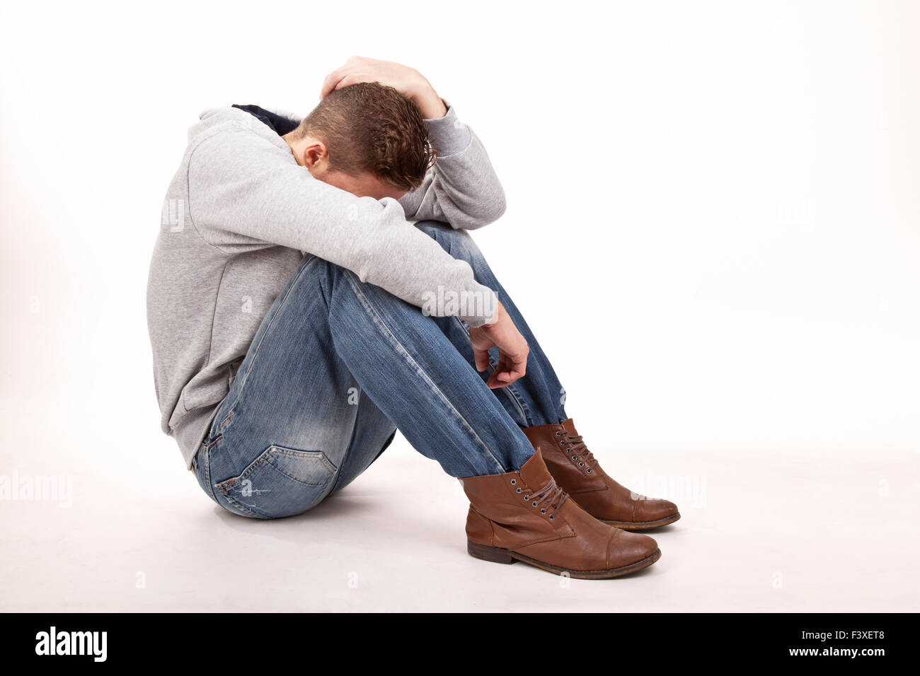 depressiver junge Mann Stockfoto