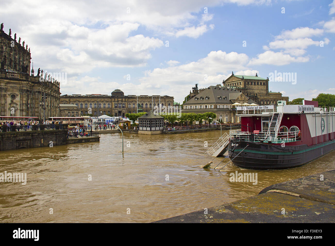 Hochwasser in dresden Stockfoto