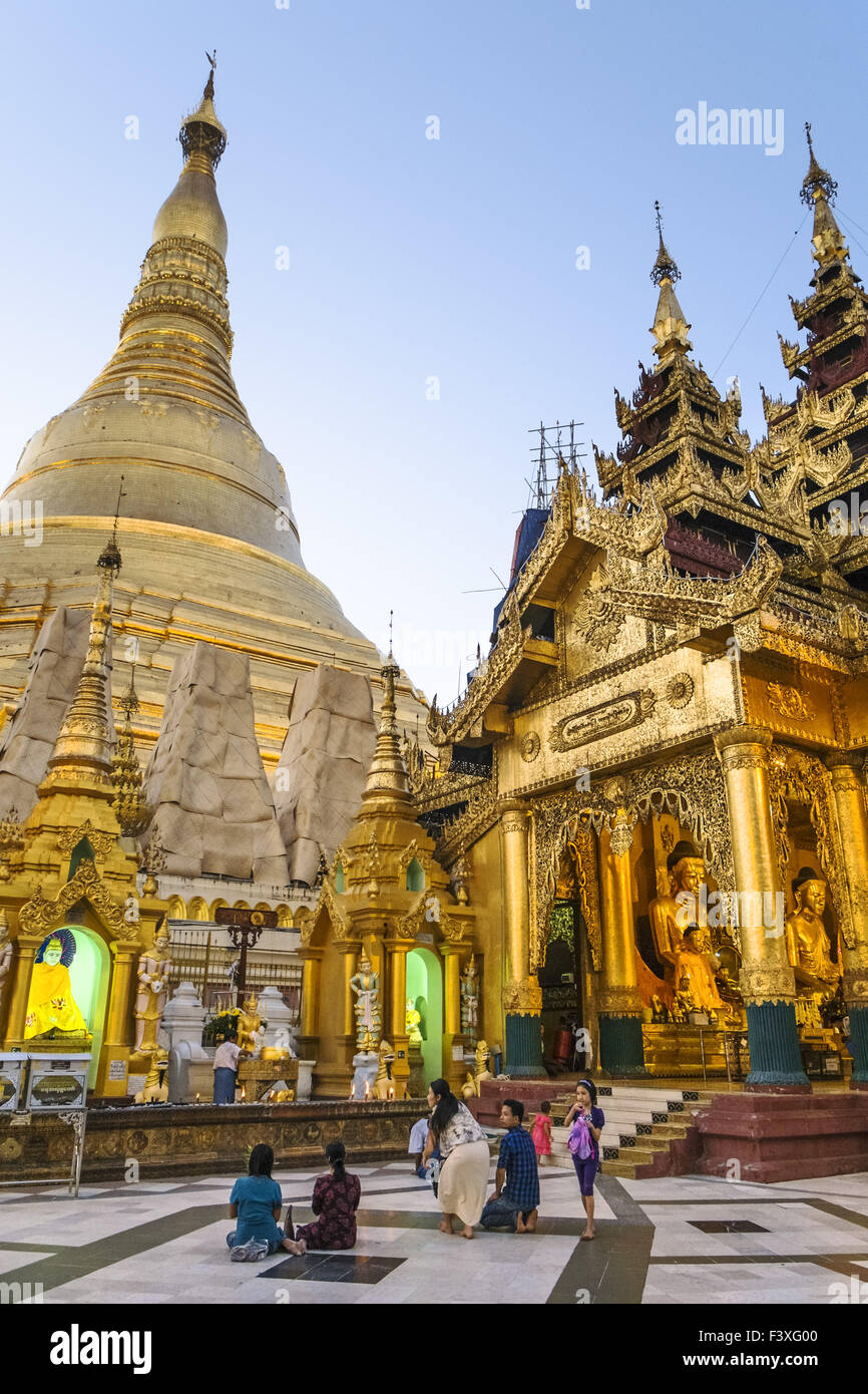 Shwedagon Pagode in Yangon, Myanmar, Asien Stockfoto