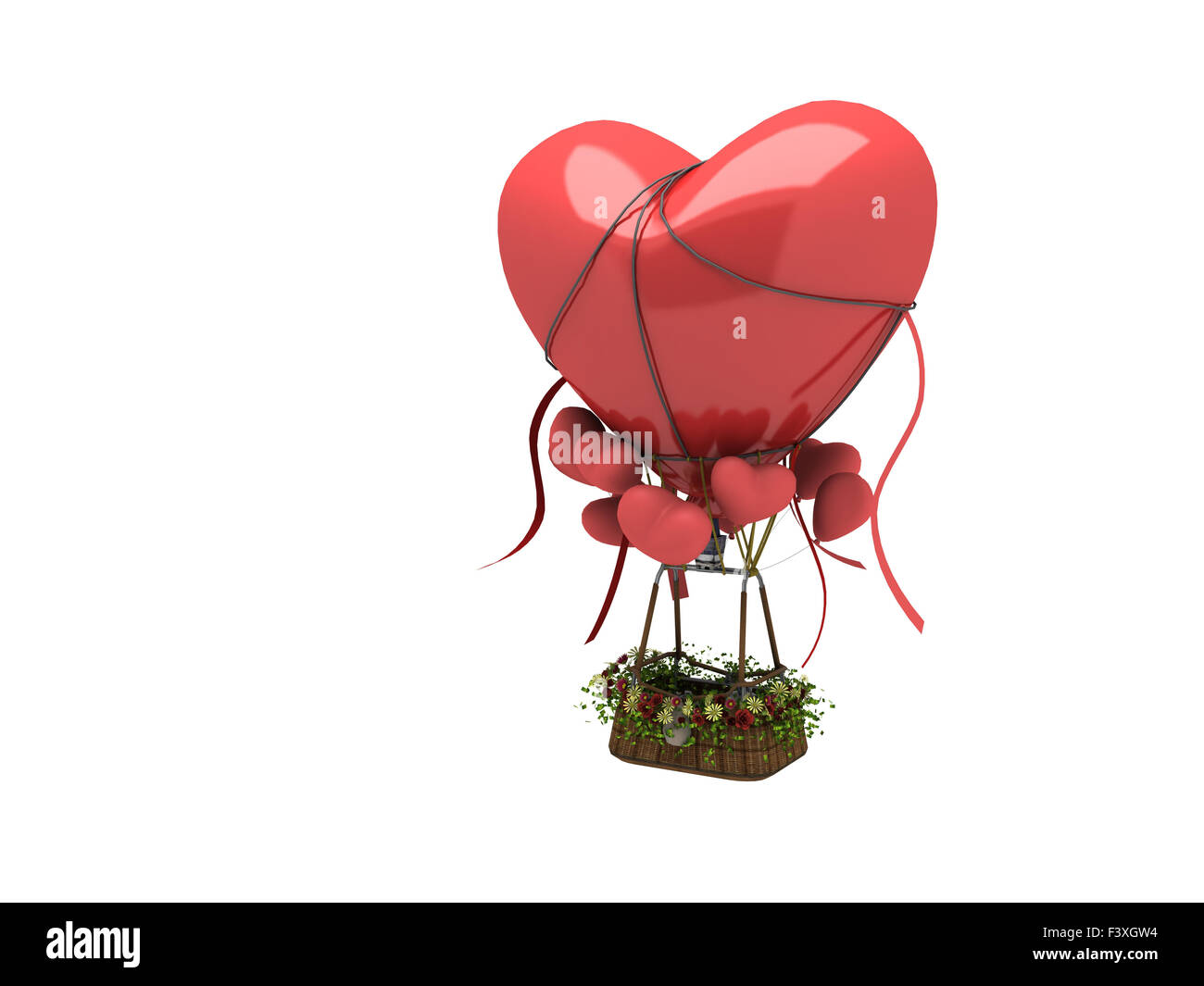 3D Herz-Form-ballon Stockfoto