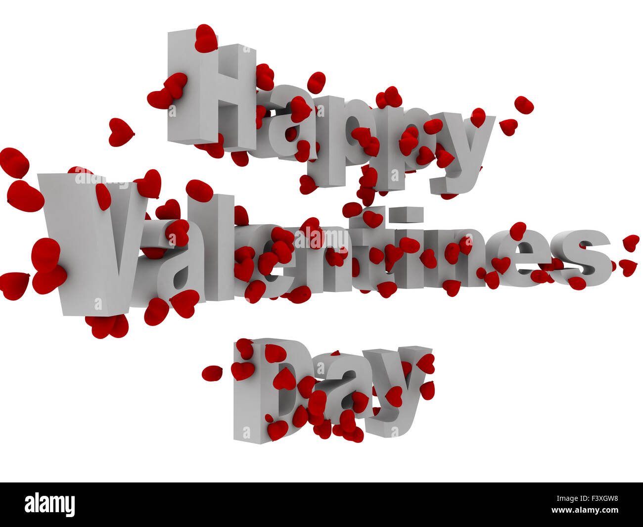 Valentinstag Tag 3D-Text Stockfoto