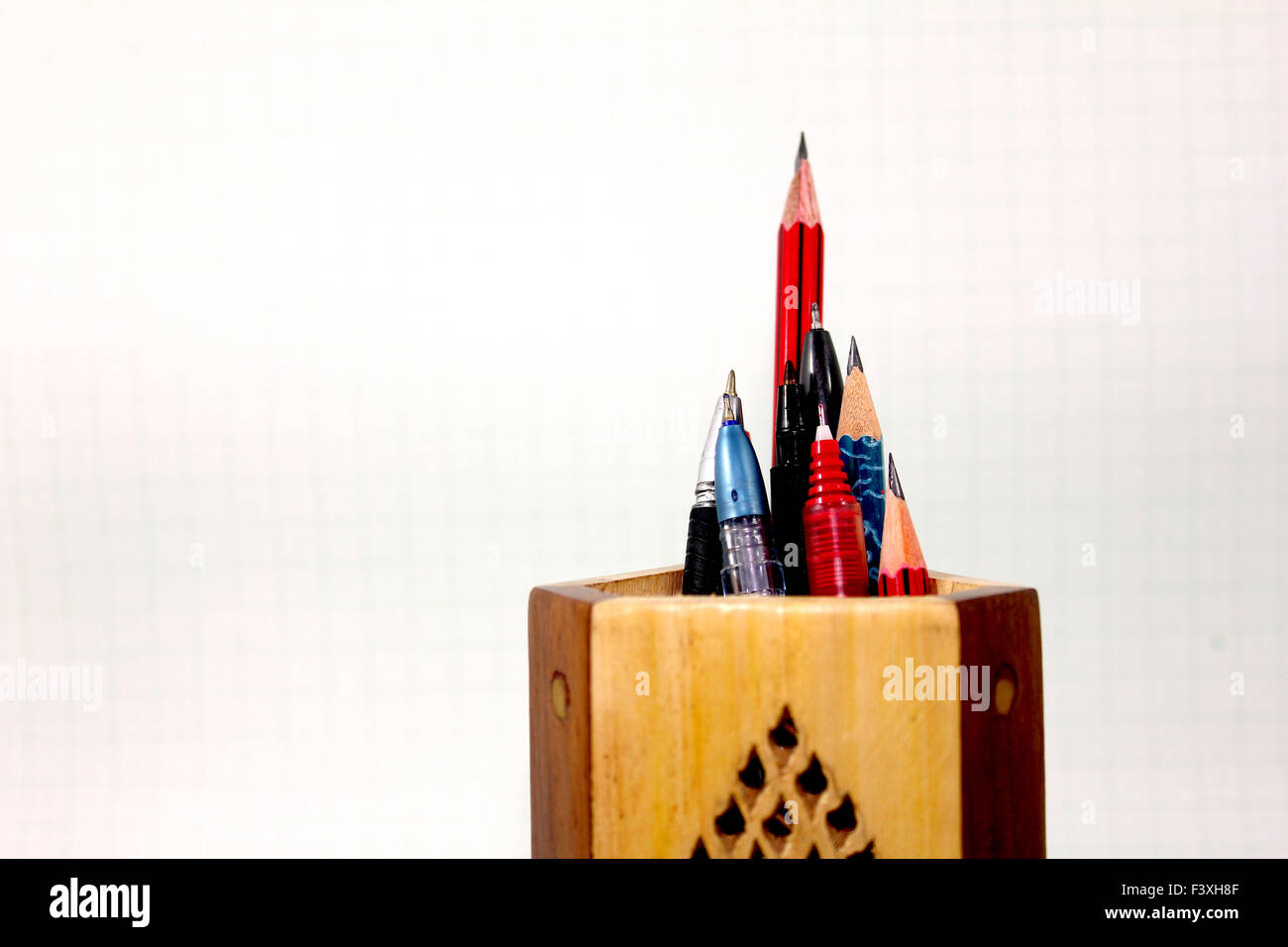 Stift und Papier im stand Stockfoto