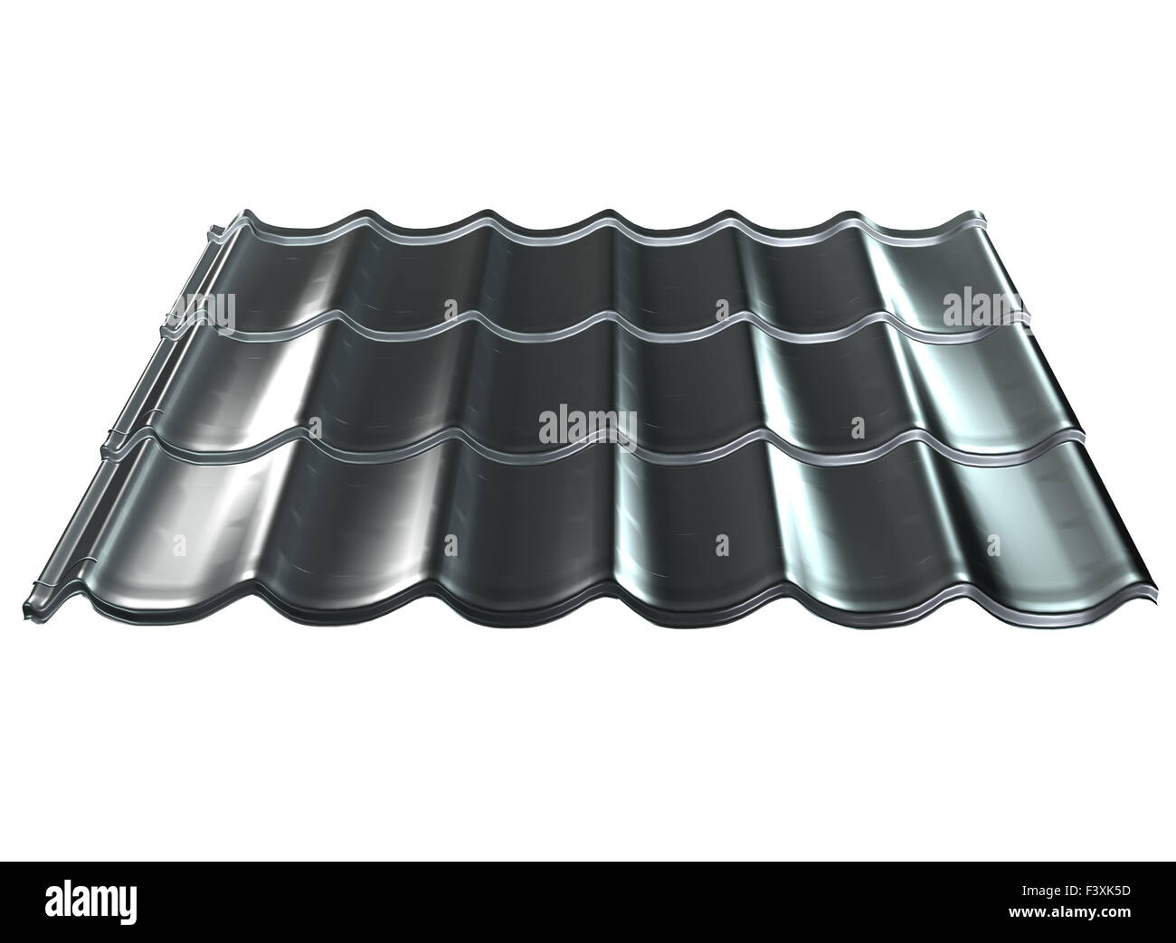 Ziegel-Dach isoliert auf weißem Hintergrund Stockfoto