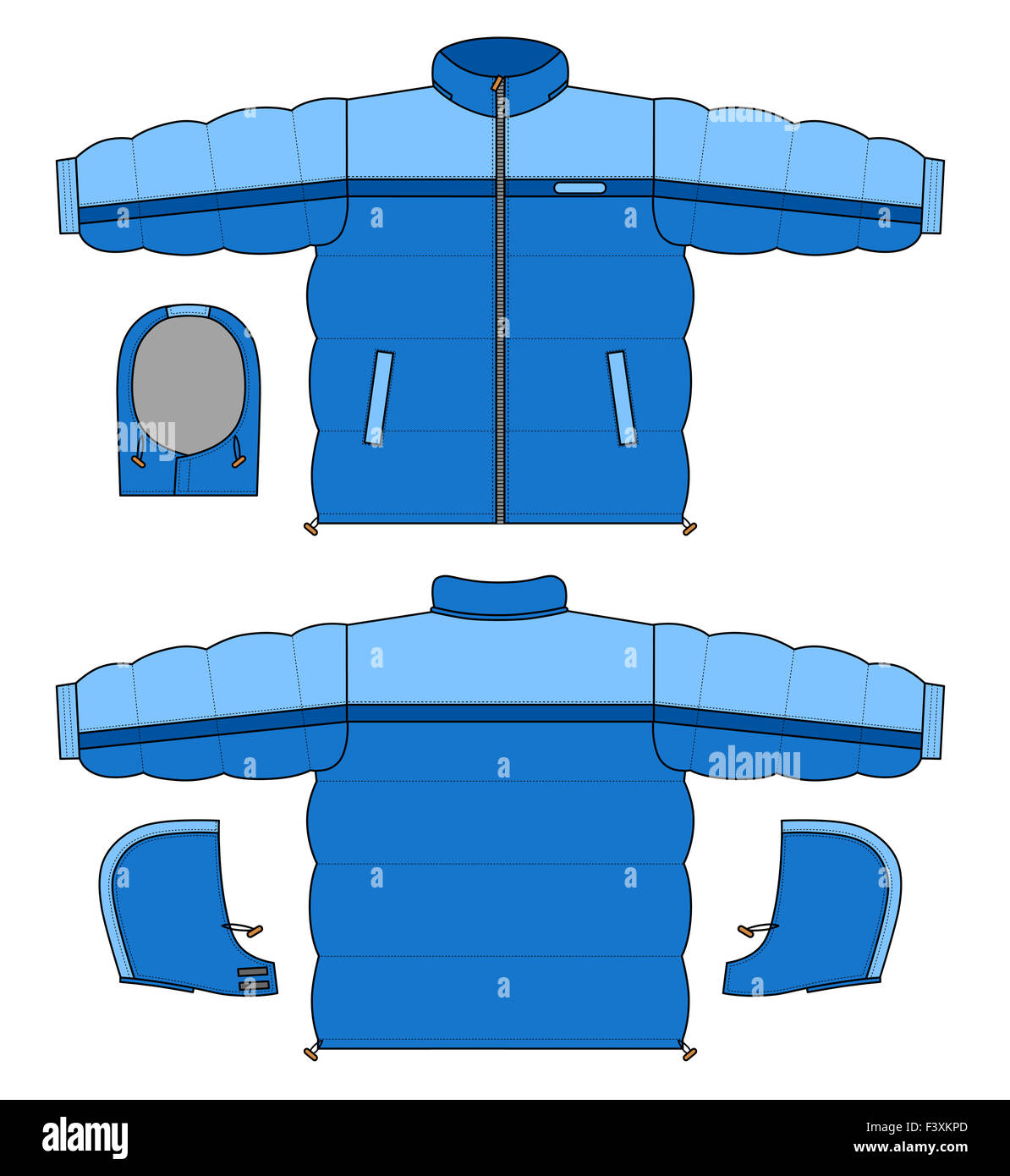 Schwarz-weiß Jacke Abbildung zu skizzieren Stockfoto