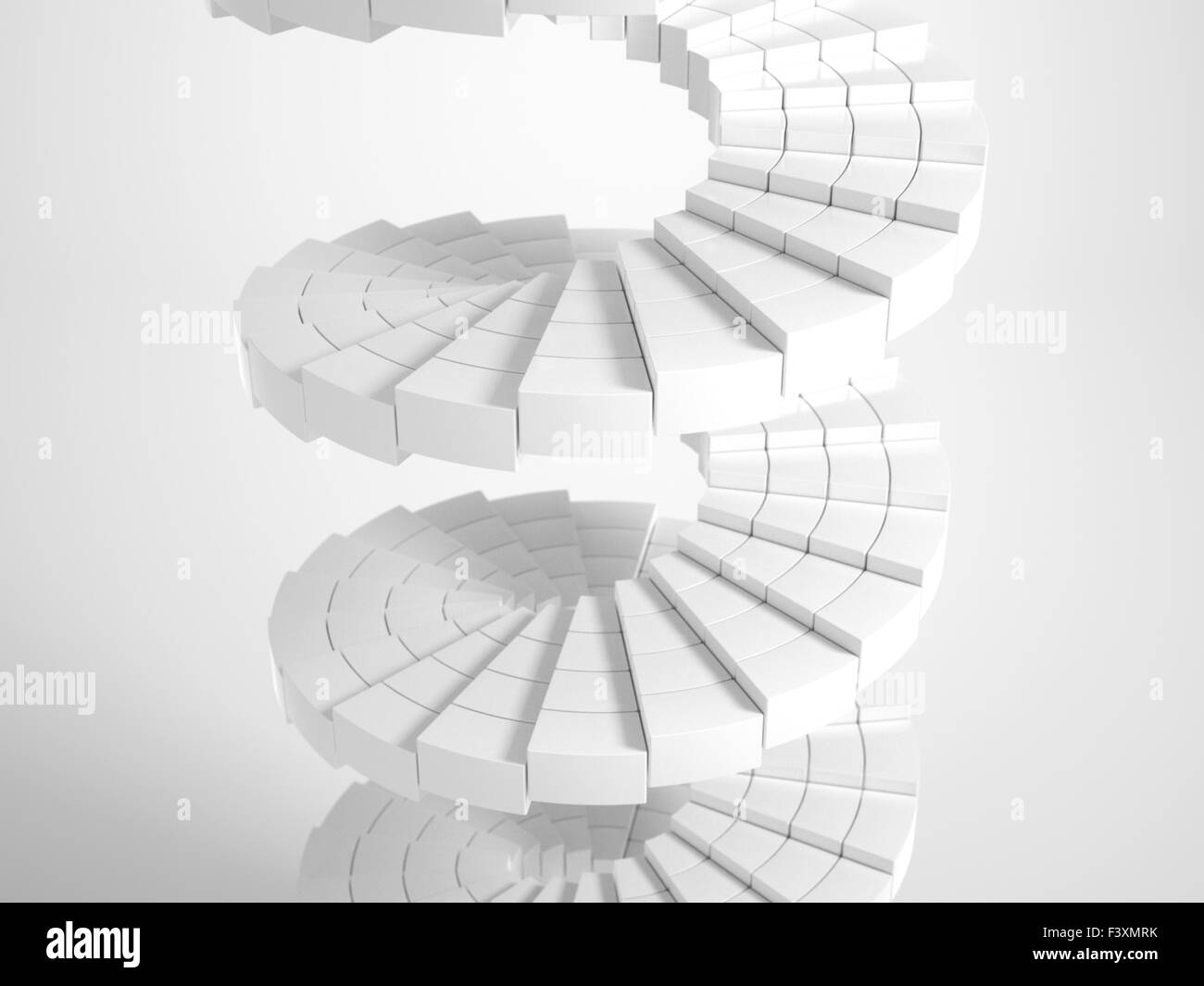 Weiße runde Treppe Stockfoto