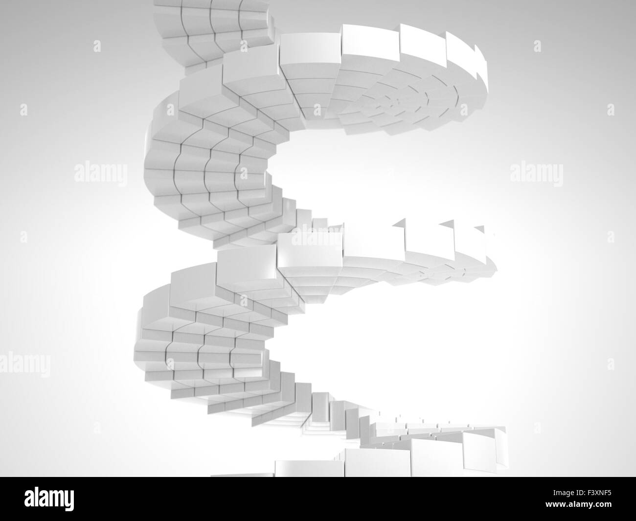 Weiße runde Treppe aus vielen Stücken Stockfoto