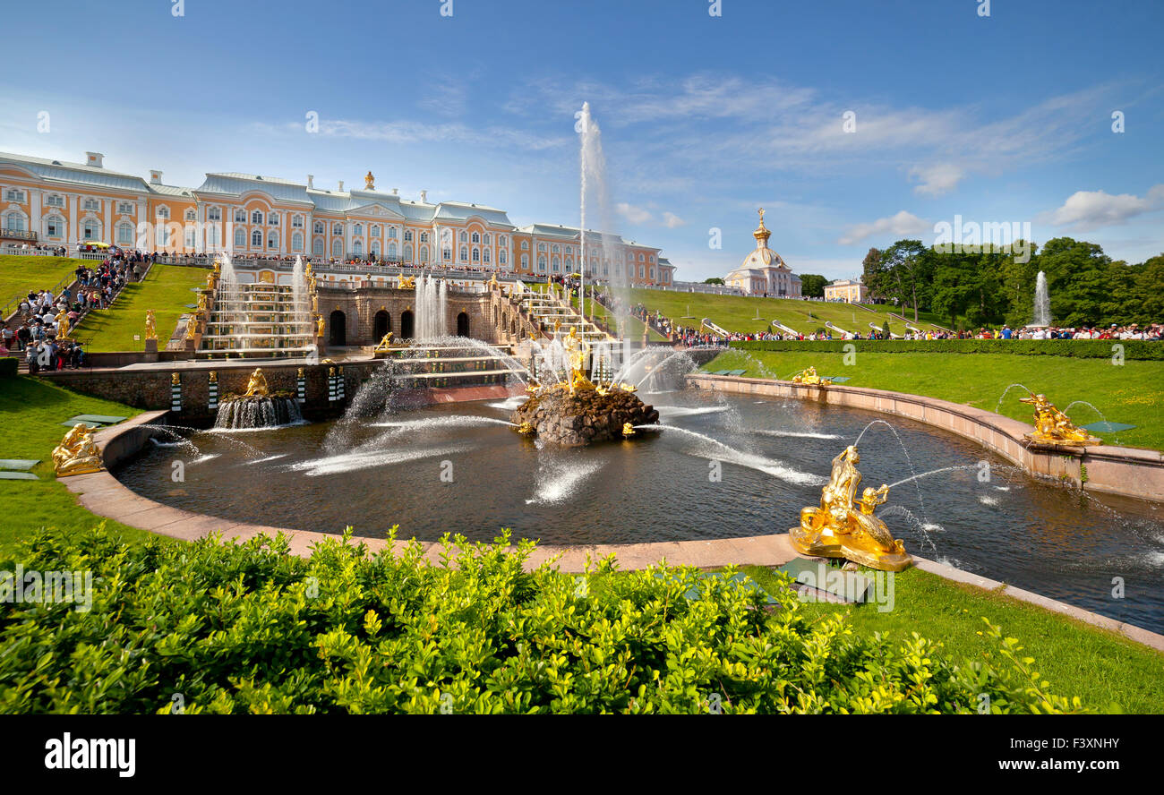 Pertergof, Sankt-Petersburg, Russland Stockfoto