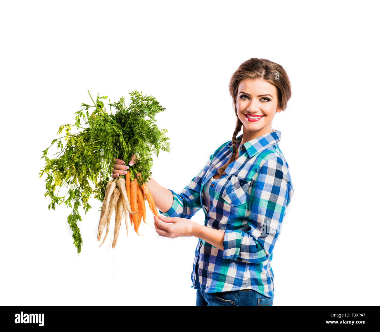 Schöne junge Frau Stockfoto