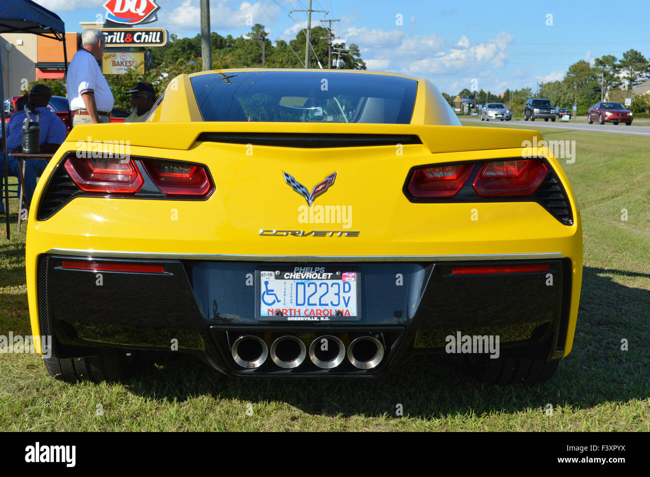 Eine gelbe 2014 Corvette Stingray. Stockfoto
