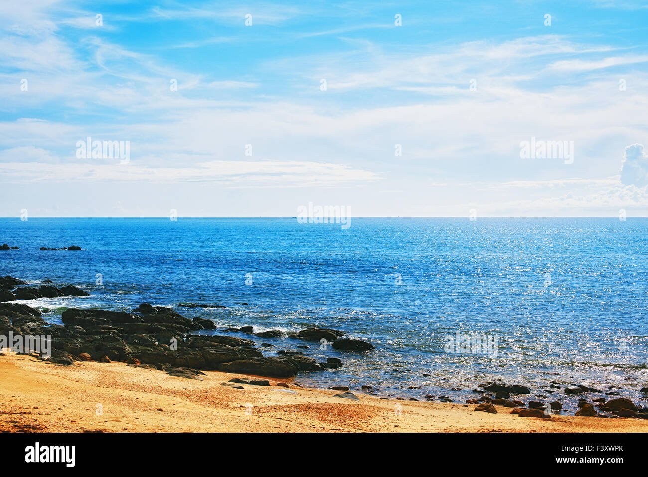 Felsiger Strand Stockfoto
