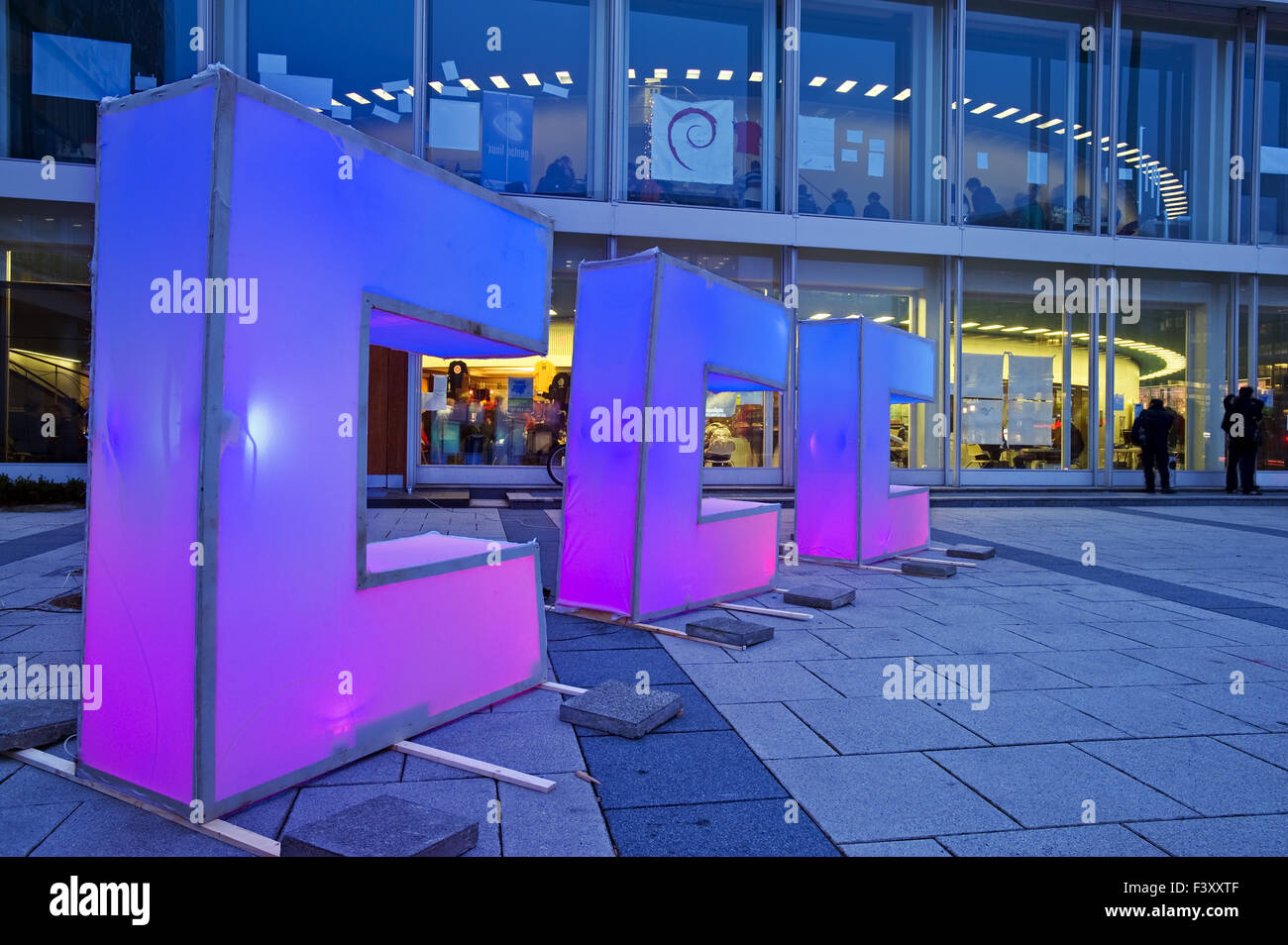 Leuchtbuchstaben, Berliner Congress Center Stockfoto