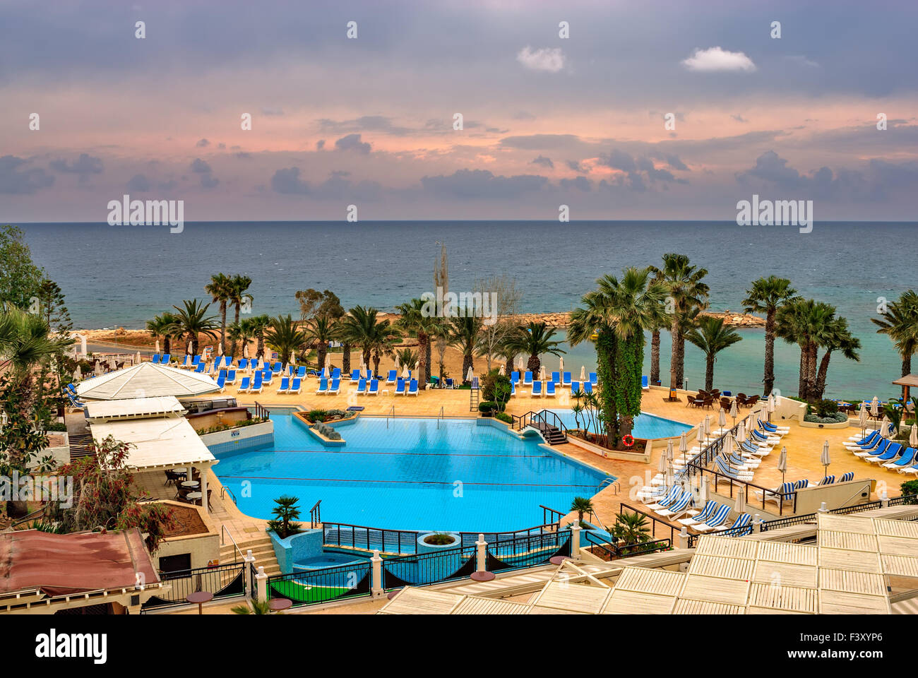 Beach Resort in der Morgendämmerung Stockfoto