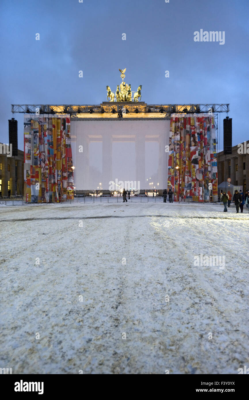 Kino-Show am Brandenburger Tor, Berlin Stockfoto
