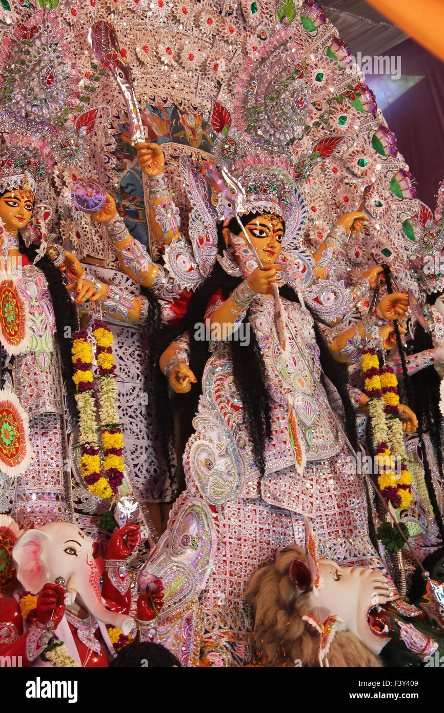 Göttin in Durga Puja im Stockfoto