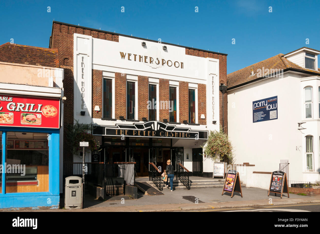 Peter Cushing-Wirtshaus in Whitstable, aus dem alten Oxford Kino umgewandelt. Stockfoto