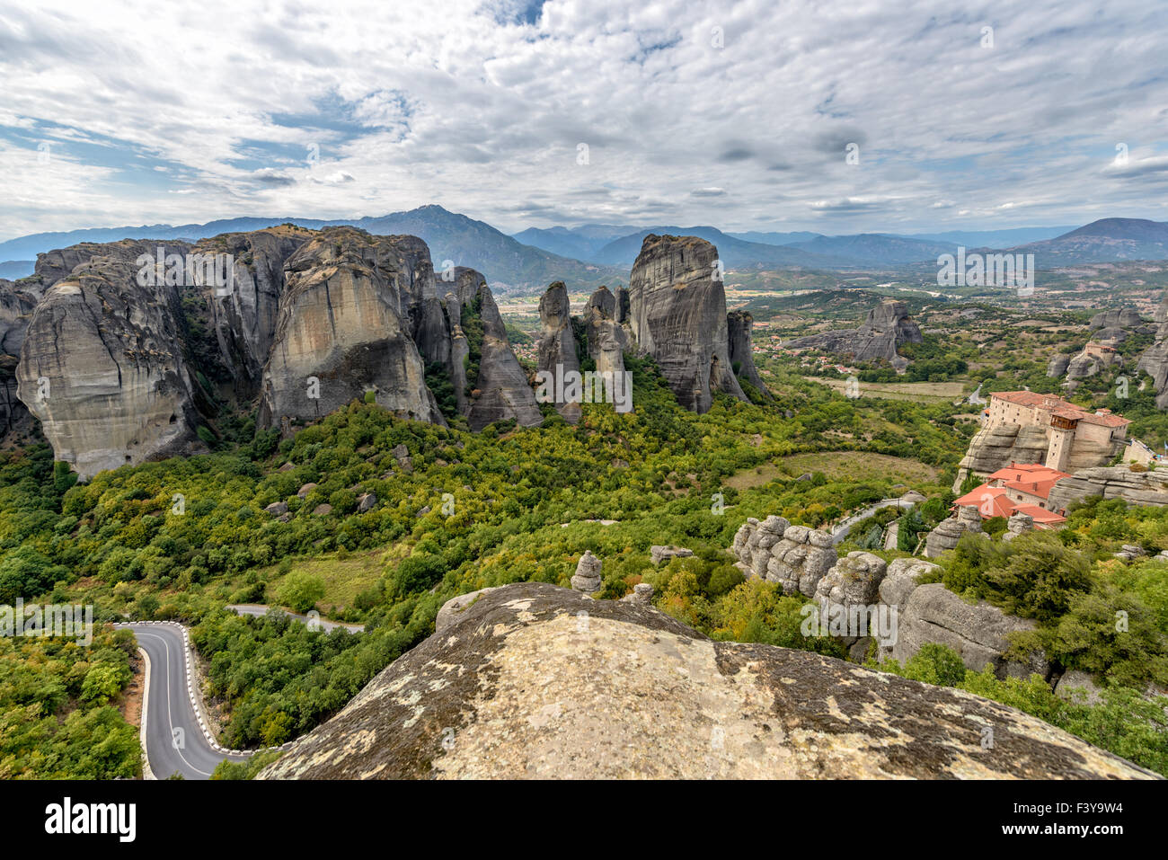 Meteora-Felsen und Kloster in Griechenland Stockfoto