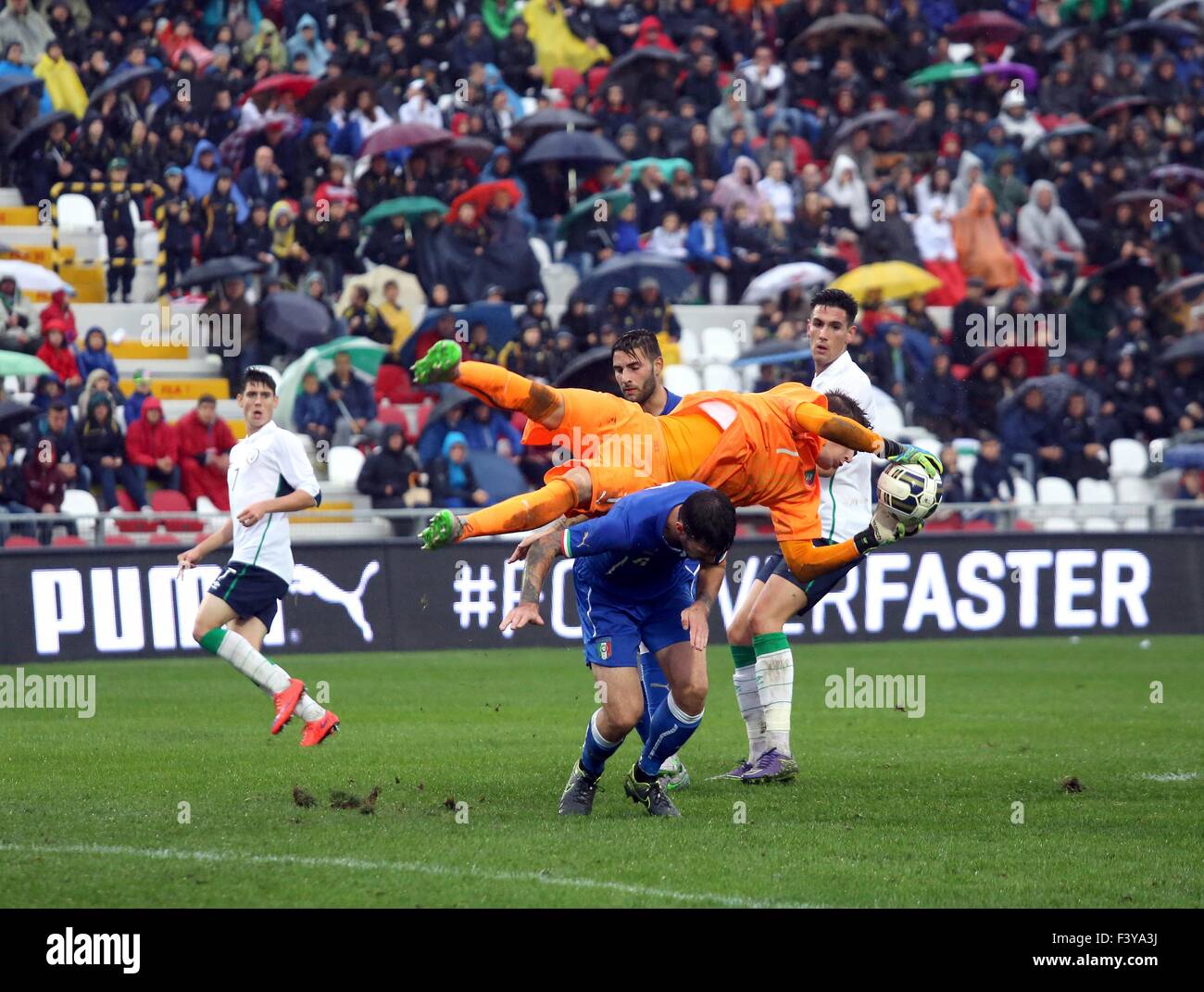 Vicenza, Italien. 13. Oktober 2015.  UEFA u-21 Championship Qualifikationsrunde, Fußballspiel zwischen Italien und Irland im Romeo Menti Stadion. Bildnachweis: FC Italy/Alamy Live-Nachrichten Stockfoto