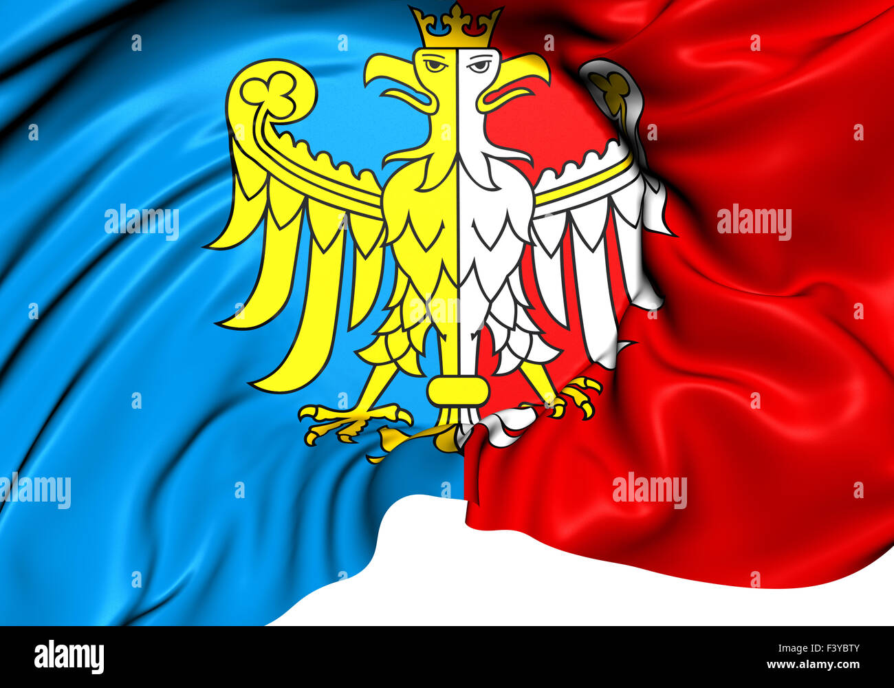 Flagge von Bielsko County Stockfoto