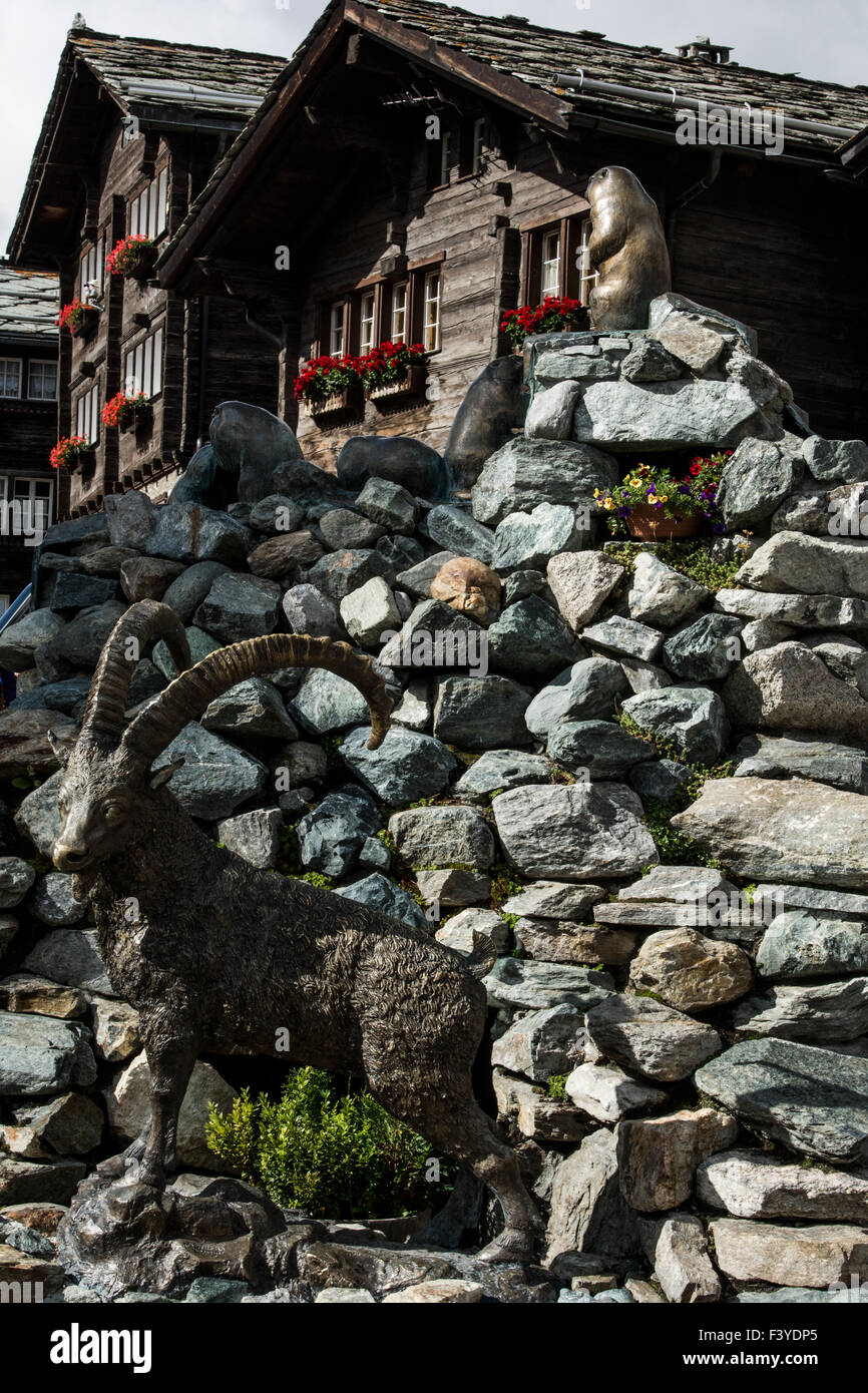 Zermatt-Dorf Stockfoto