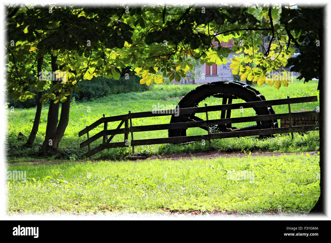 alten Wasserrad Stockfoto