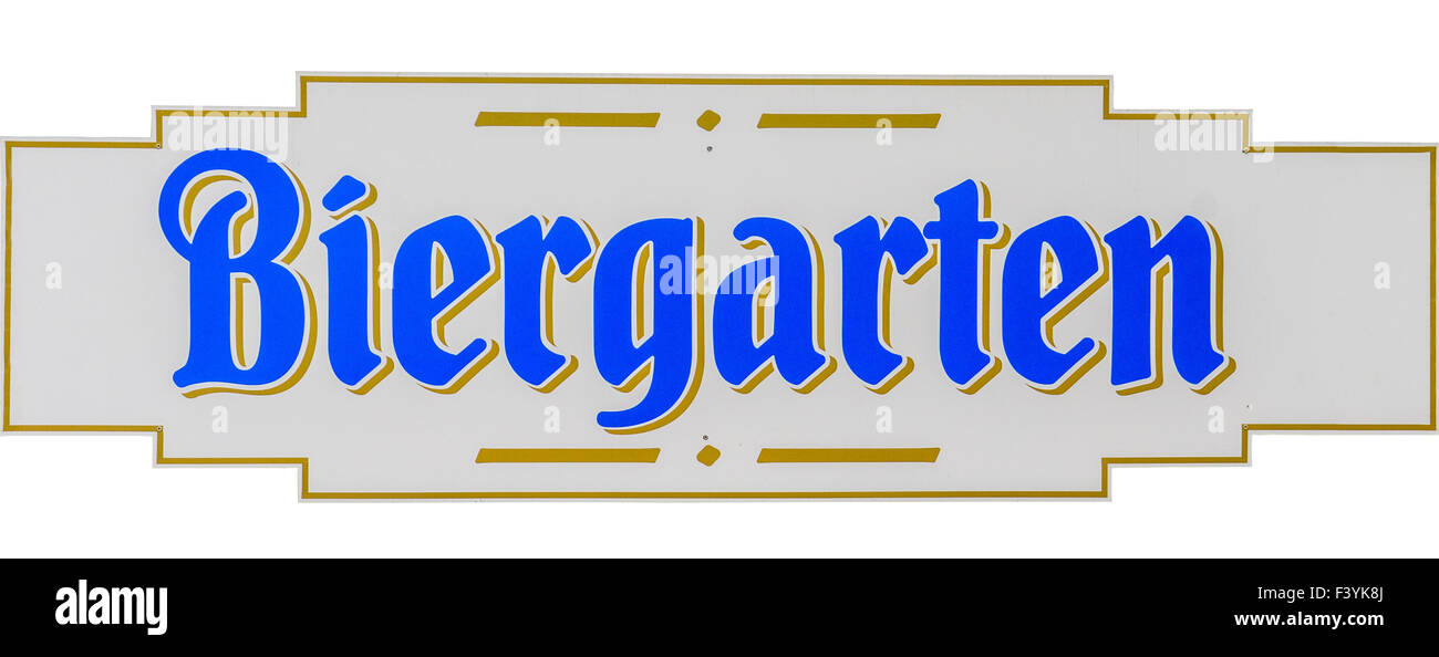 Isolierte Oktoberfest Biergarten Schild Stockfoto, Bild ...