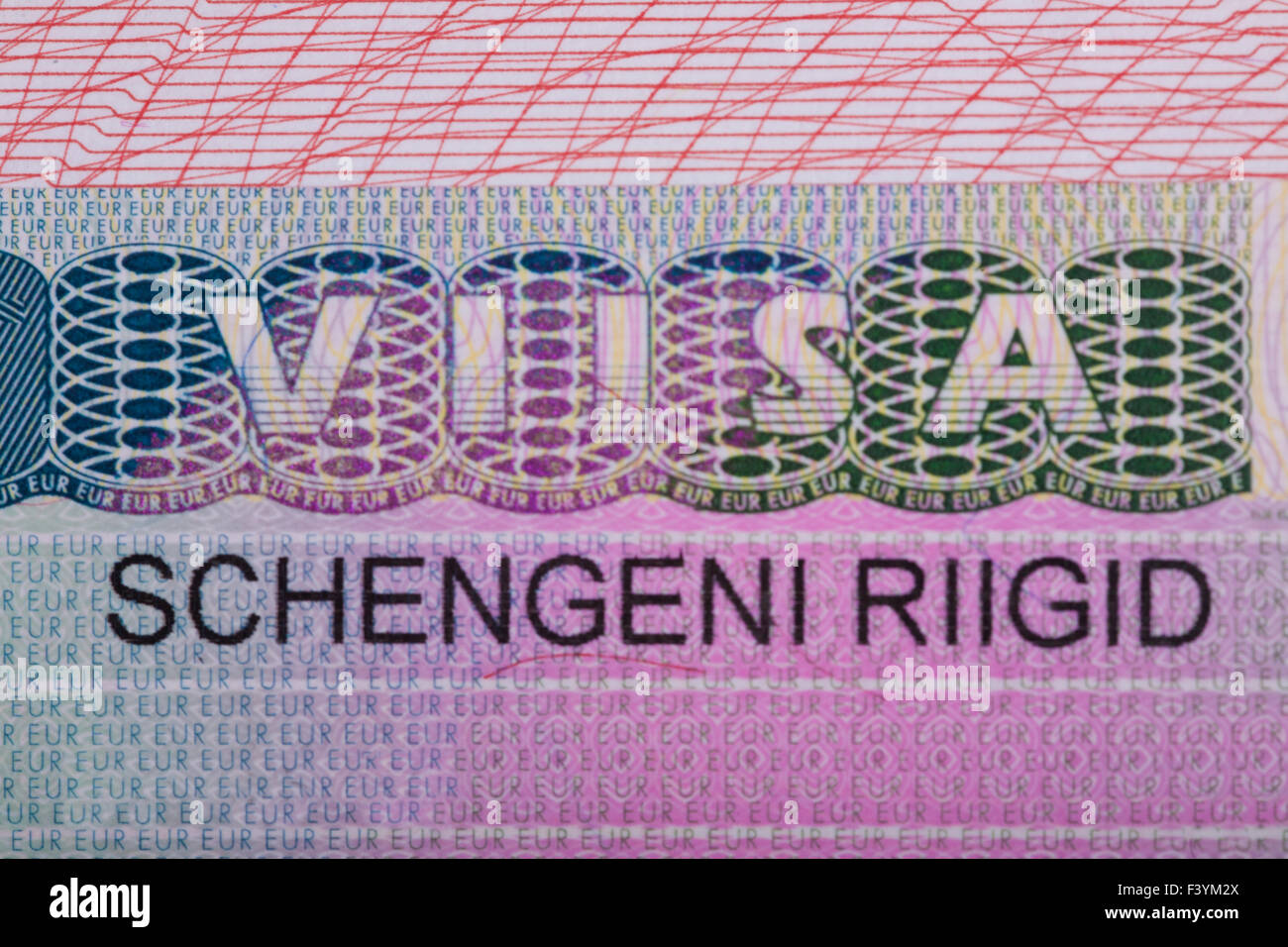 Fragment des Schengen-Visums von Estland Stockfoto