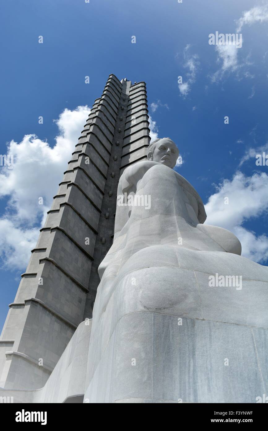 Jose Marti Denkmal, Museum und Spalte an der Plaza De La Revolucion in Havanna Kuba Stockfoto