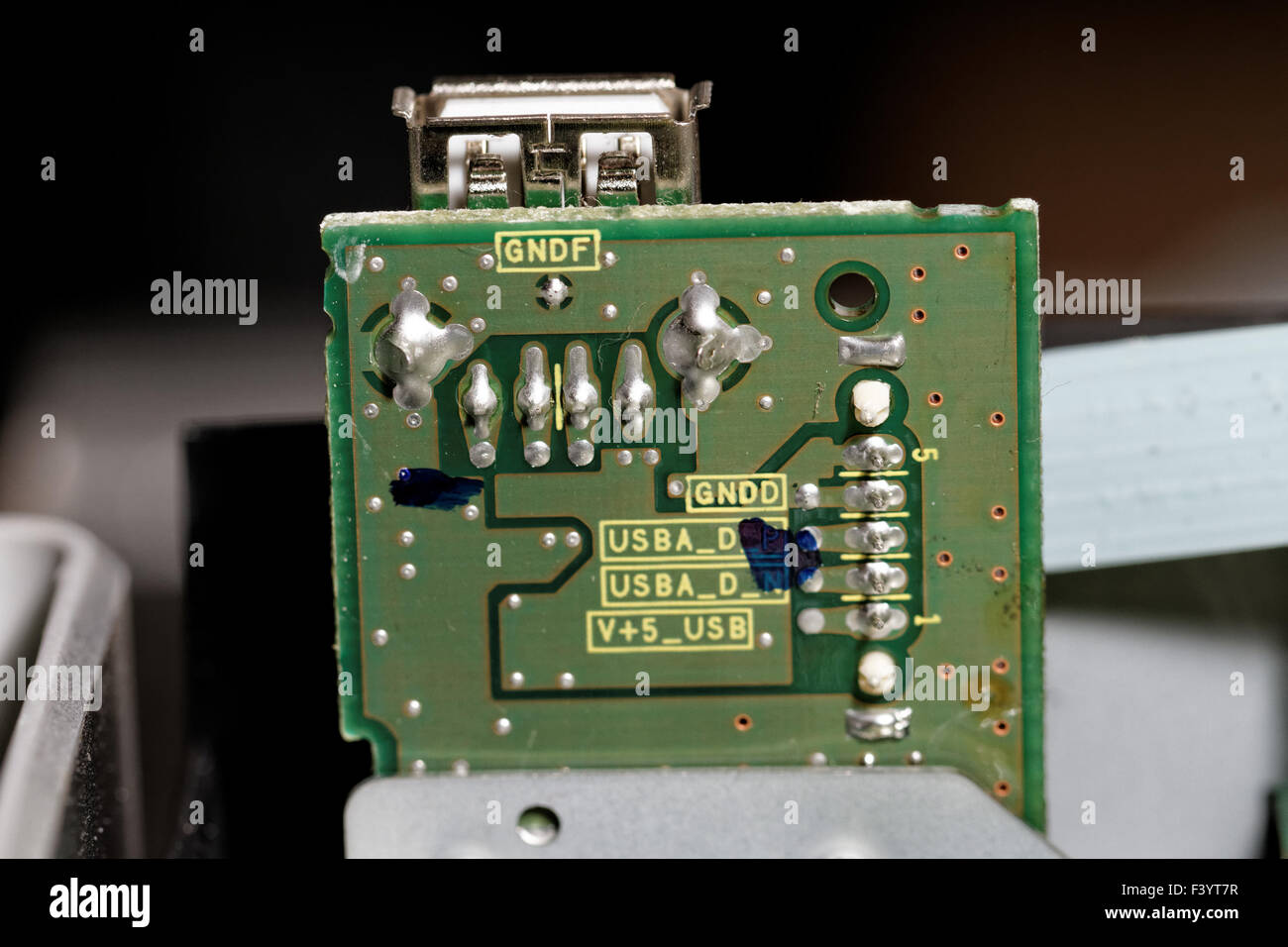 Nahaufnahme Foto von gedruckten Schaltungen Stockfoto