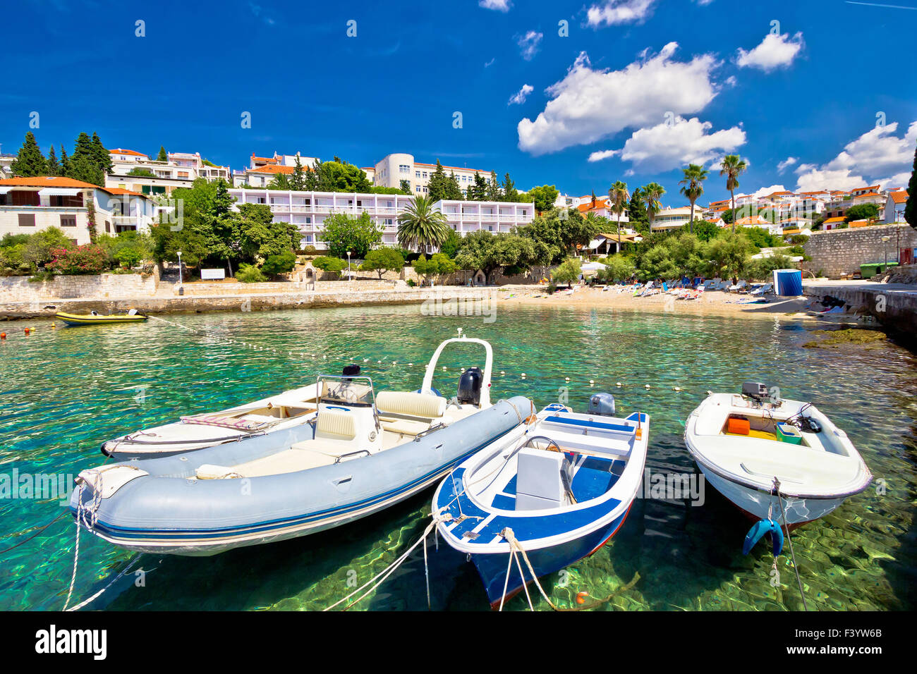Insel Hvar Türkis Strand Stockfoto