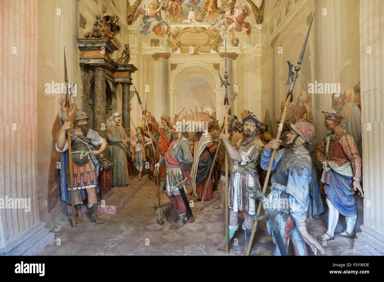 Jesus zweiten Prozess vor Pilatus, Varallo Stockfoto