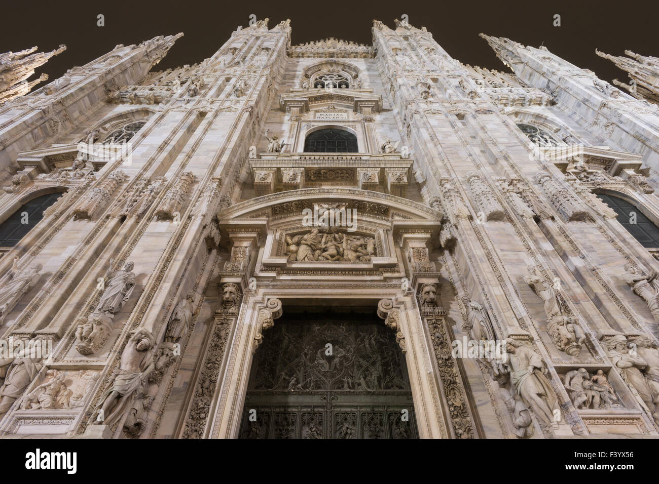 Suchen Sie vorne, Kathedrale, Milano Stockfoto