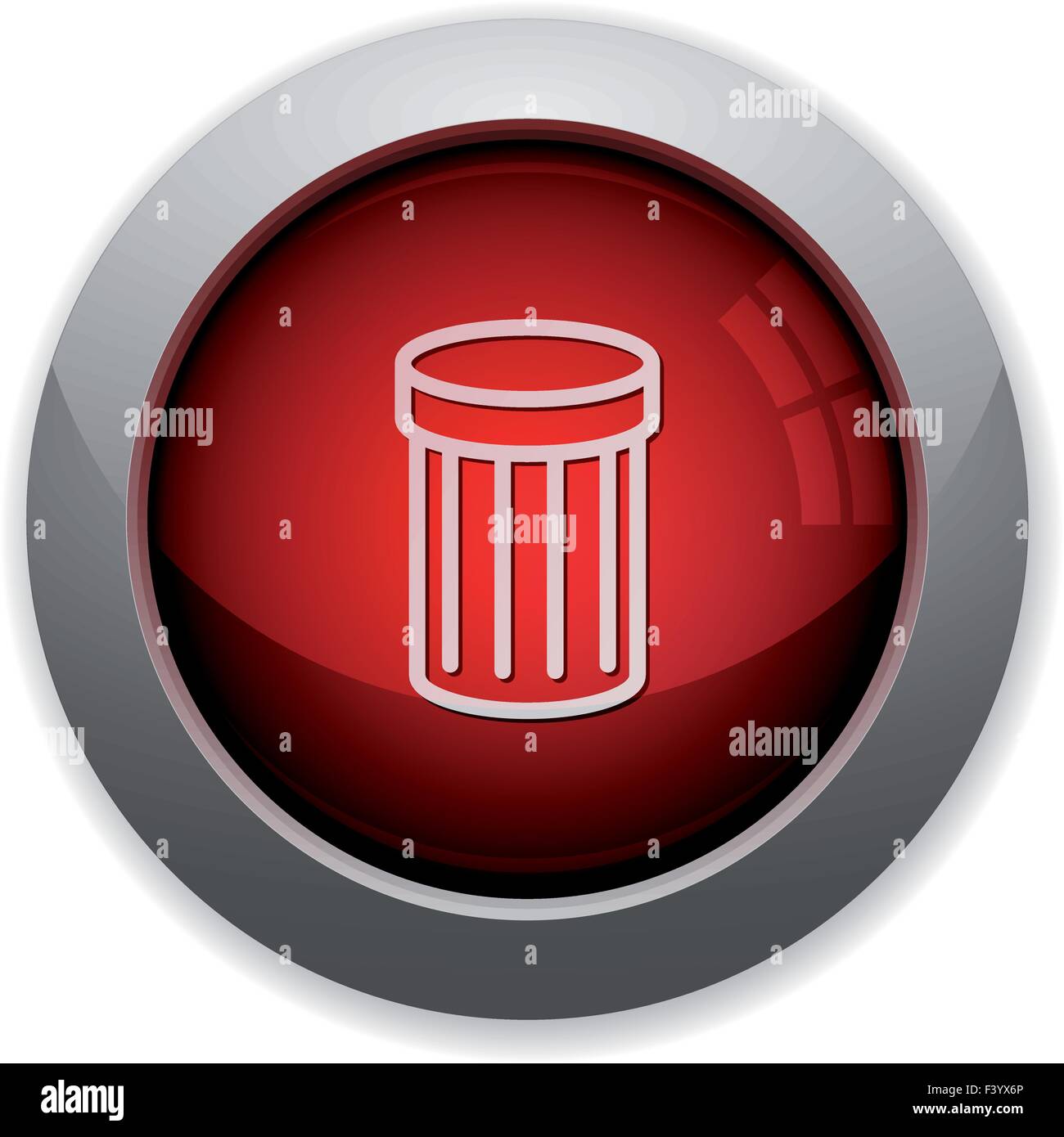 Rot Glanzend Papierkorb Web Taste Layer Struktur Angeordnet Stock Vektorgrafik Alamy