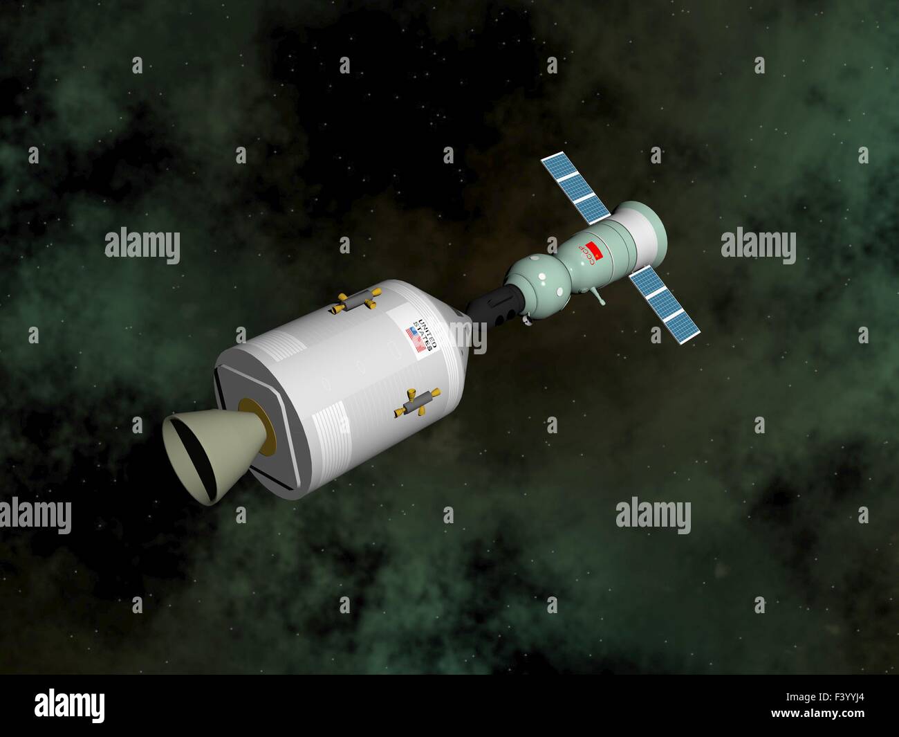 Apollo-Sojus-Test-Projekt - 3D render Stockfoto