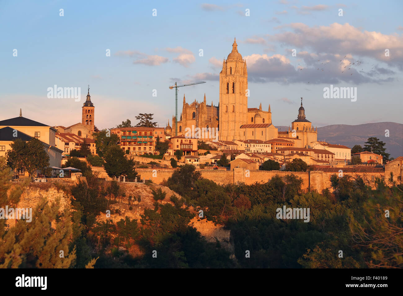 Panoramablick auf eine europäische Stadt Stockfoto