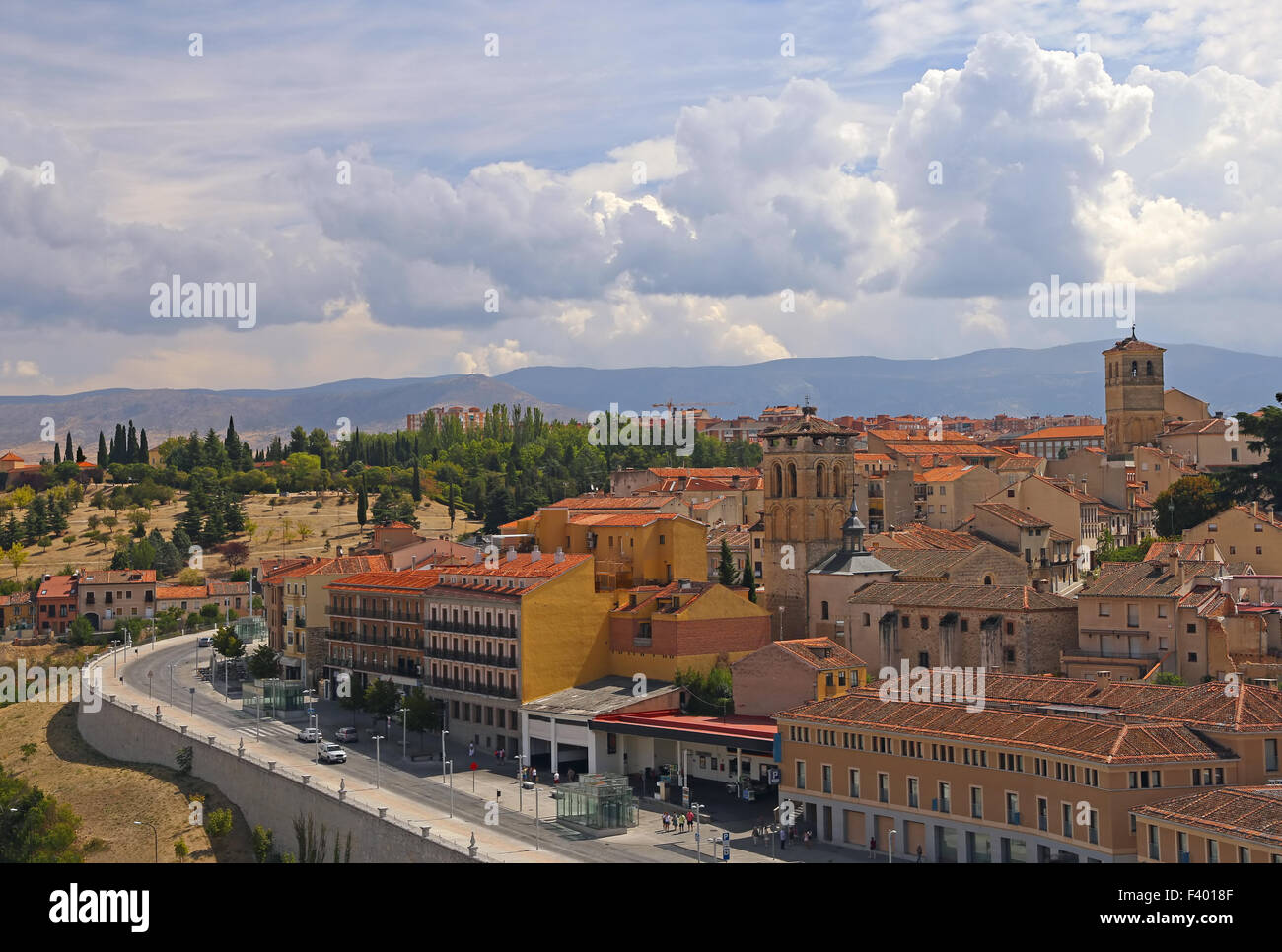 Blick auf eine Stadt im Süden Europas Stockfoto