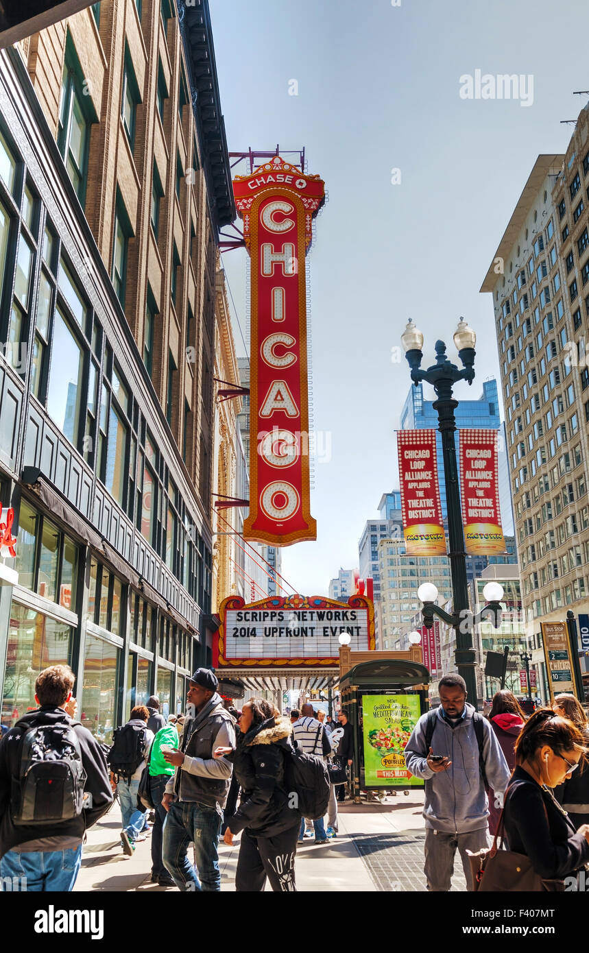 Chicago Theater Zeichen Stockfoto