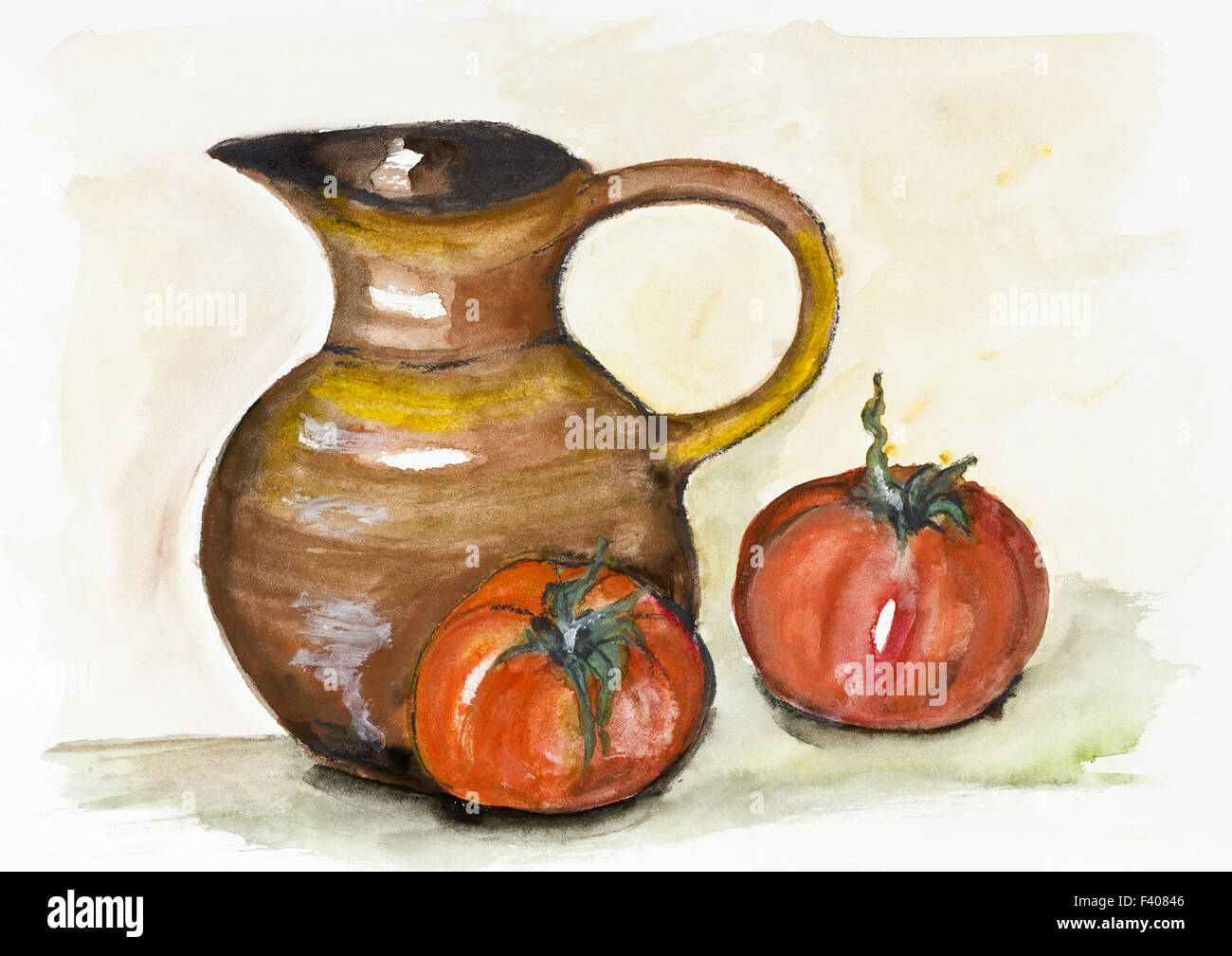 Spanische Tomaten und Tomatensaft Stockfoto