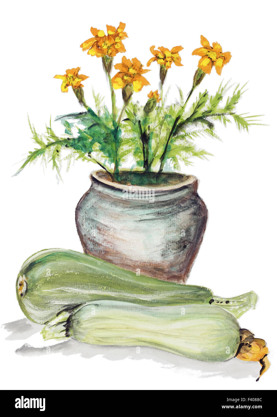 Einfachheit der Gemüse und Blumen Stockfoto