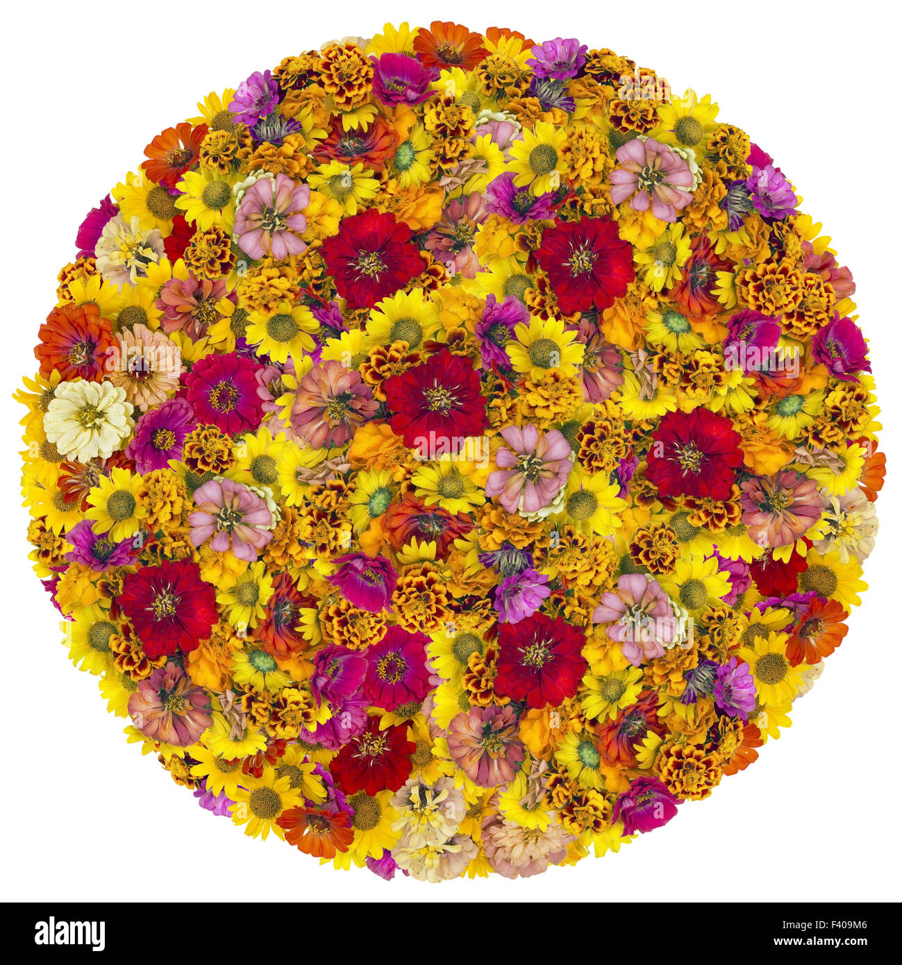 Große Kugel aus Sommerblumen Stockfoto
