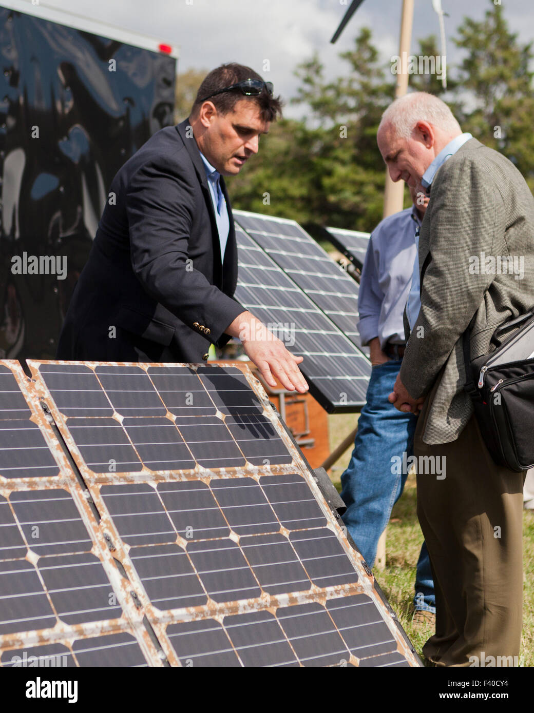 Tragbare Solar-Panels am Gezeiten Technology - Washington, DC USA Stockfoto